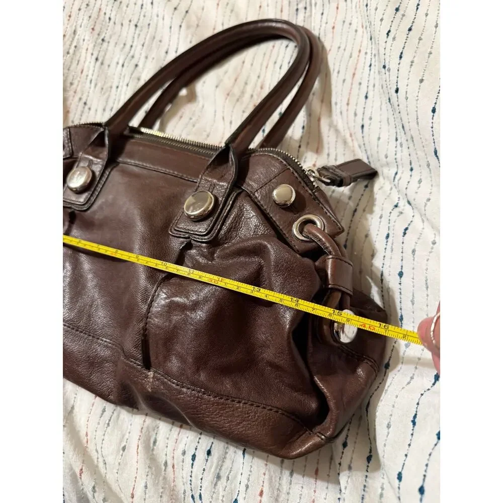 Banana Republic Vintage Brown Leather Shoulder Satchel Bag Purse w/ Dust Bag Y2K